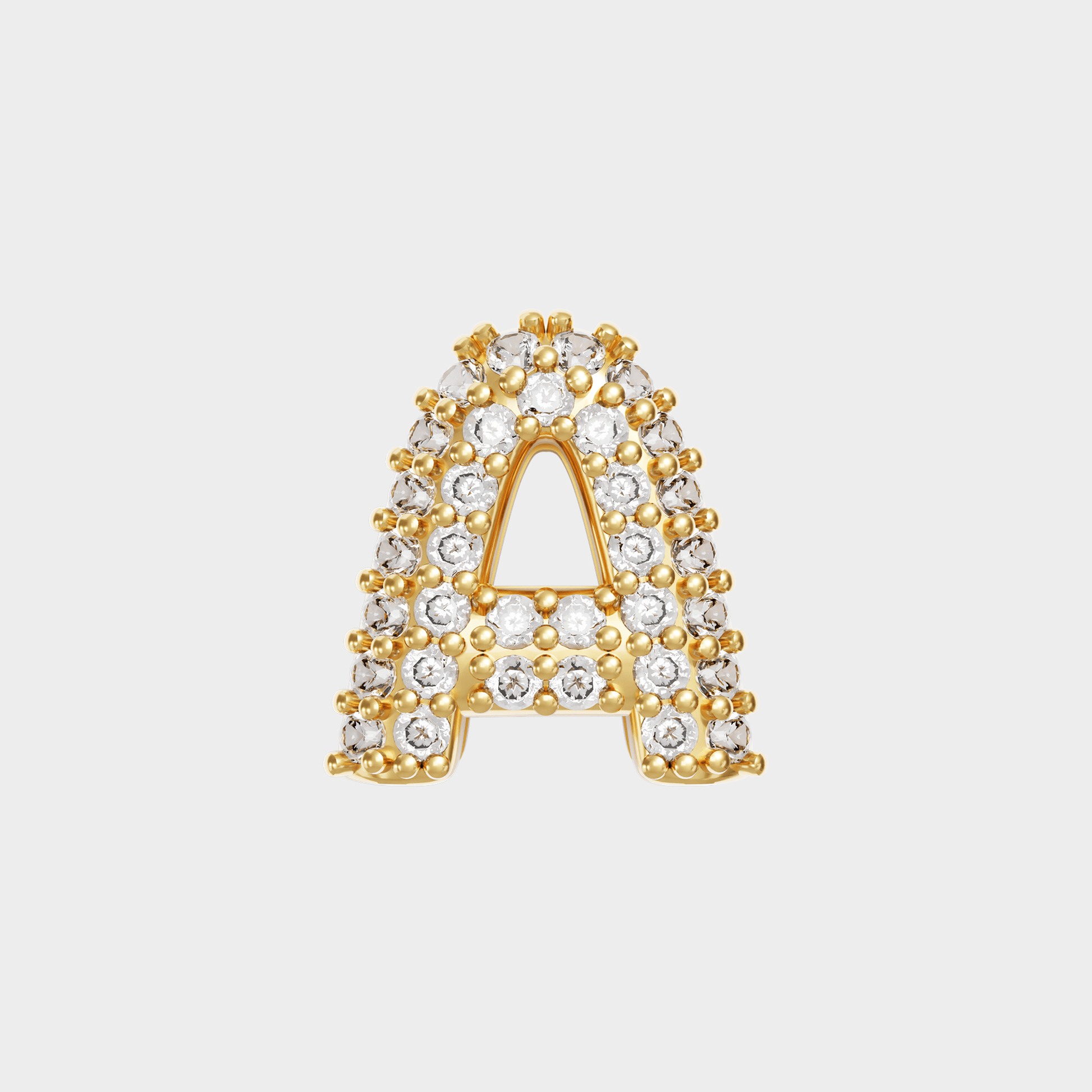 Gold Pave Bubble Letter Charms - Image 1 - ISMI JEWELS