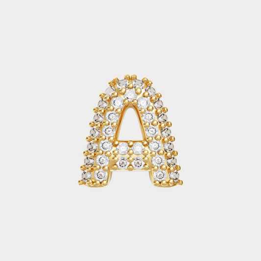 Gold Pave Bubble Letter Charms - Image 1 - ISMI JEWELS