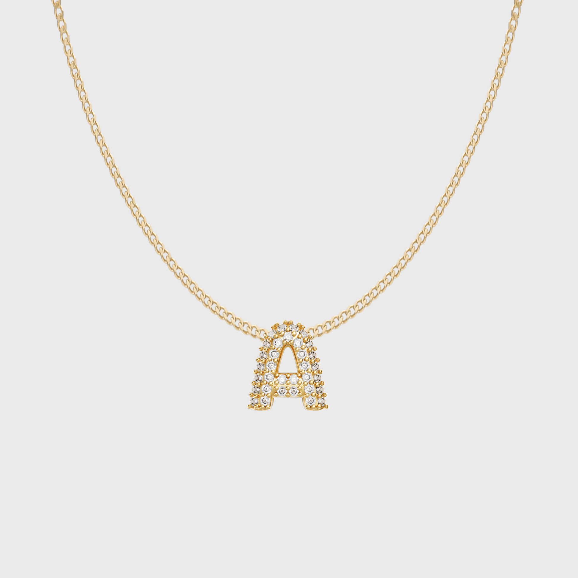 Gold Pave Bubble Letter Charms - Image 2 - ISMI JEWELS