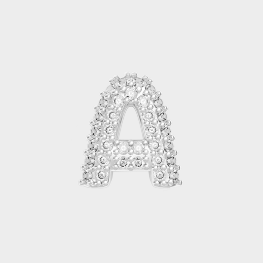 Silver Pave Bubble Letter Charms - Image 1 - ISMI JEWELS