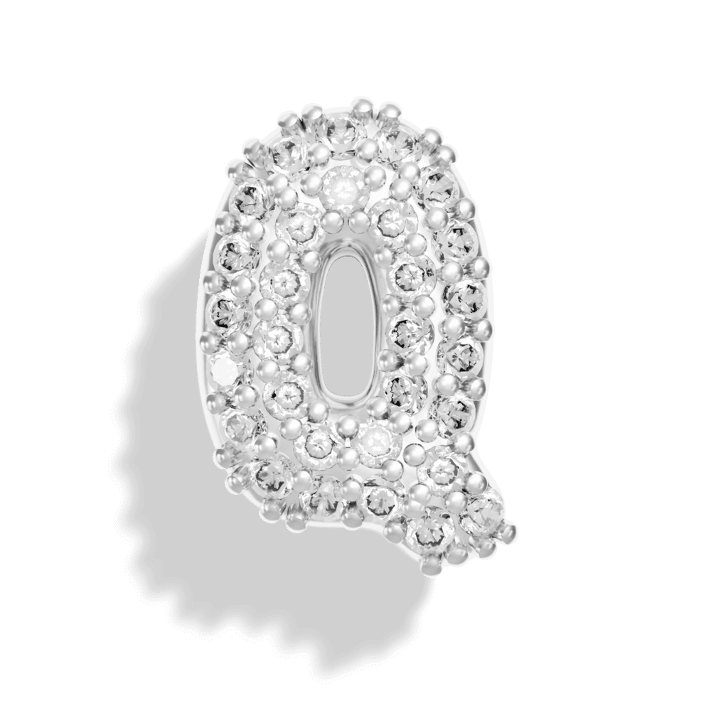 Silver Pave Bubble Letter Charms - Image 19 - ISMI JEWELS