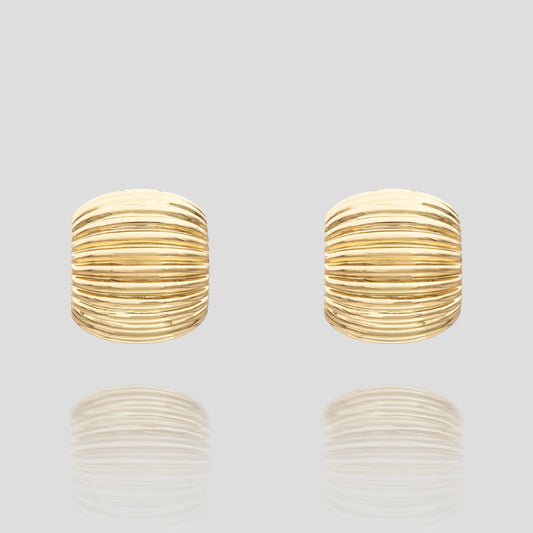 Raisa Ribbed Earrings - Image 1 - ISMI JEWELS