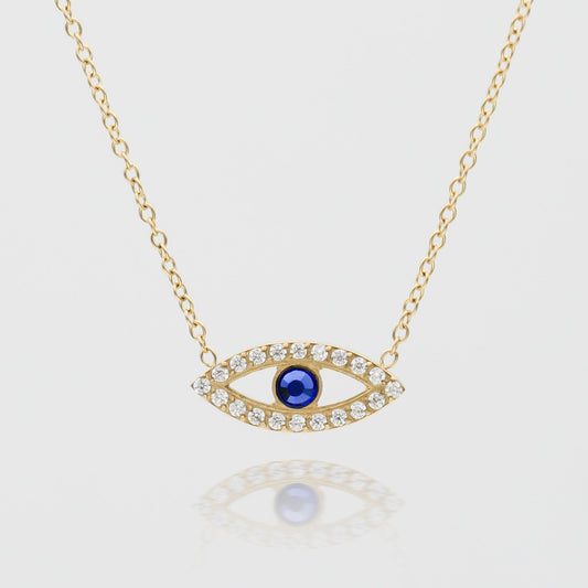 Rhea CZ Eye Necklace - Image 1 - ISMI JEWELS