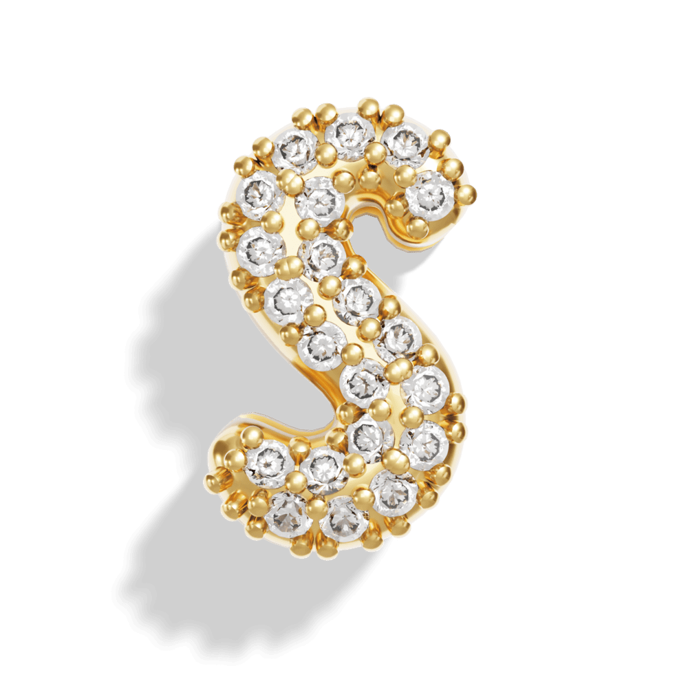 Gold Pave Bubble Letter Charms - Image 21 - ISMI JEWELS