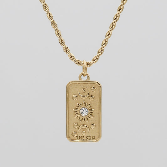 The Sun Tarot Card Necklace - Image 1 - ISMI JEWELS