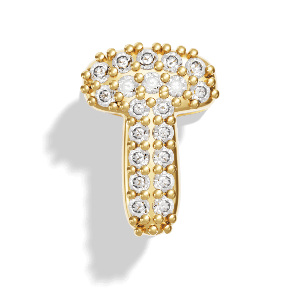 Gold Pave Bubble Letter Charms - Image 22 - ISMI JEWELS