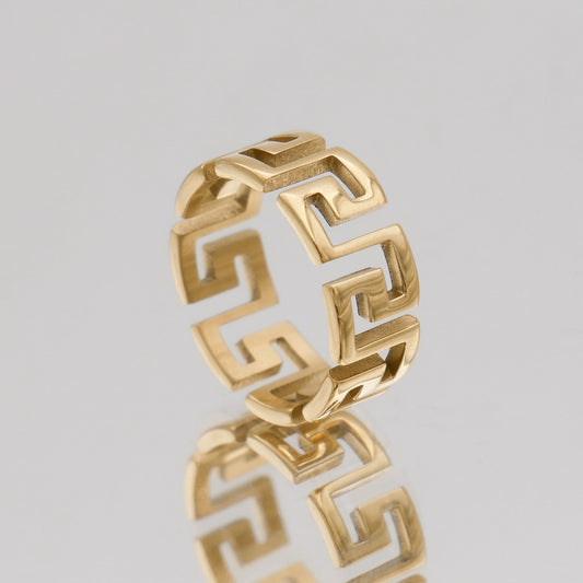 Thea Greek Key Ring - Image 1 - ISMI JEWELS