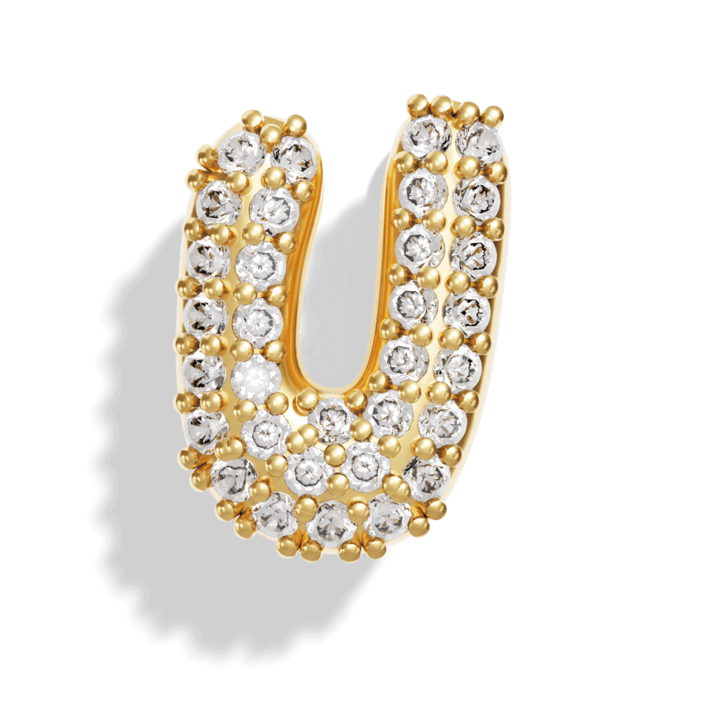 Gold Pave Bubble Letter Charms - Image 23 - ISMI JEWELS