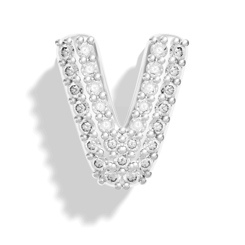 Silver Pave Bubble Letter Charms - Image 24 - ISMI JEWELS