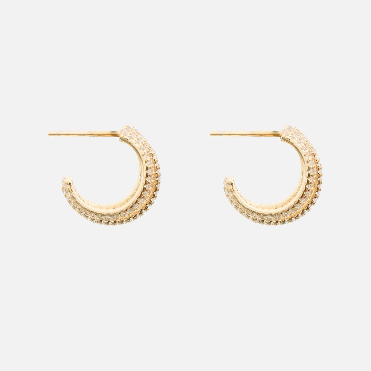 Vela Pavé Multi-Band Hoop Earrings - Image 5 - ISMI JEWELS