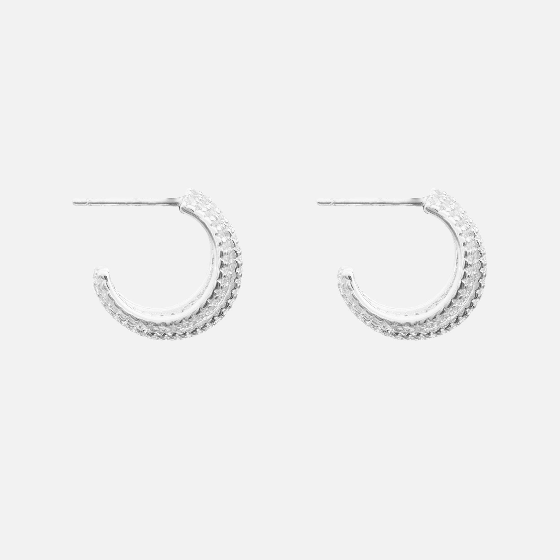 Vela Pavé Multi-Band Hoop Earrings - Image 6 - ISMI JEWELS