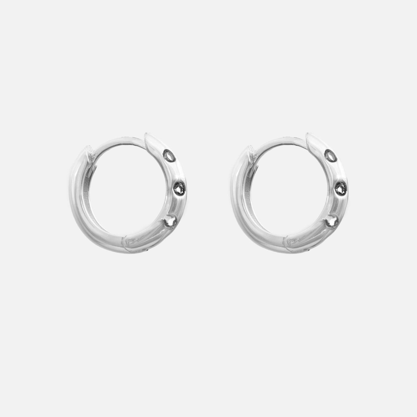 Veya Crystal Huggie Hoop Earrings - Image 8 - ISMI JEWELS