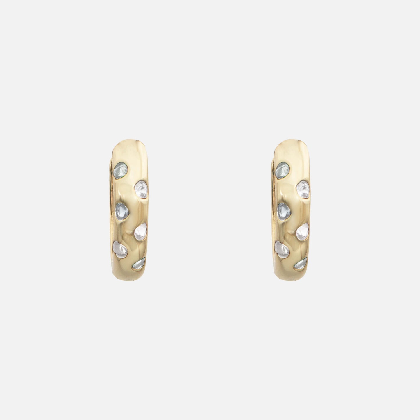 Veya Crystal Huggie Hoop Earrings - Image 1 - ISMI JEWELS