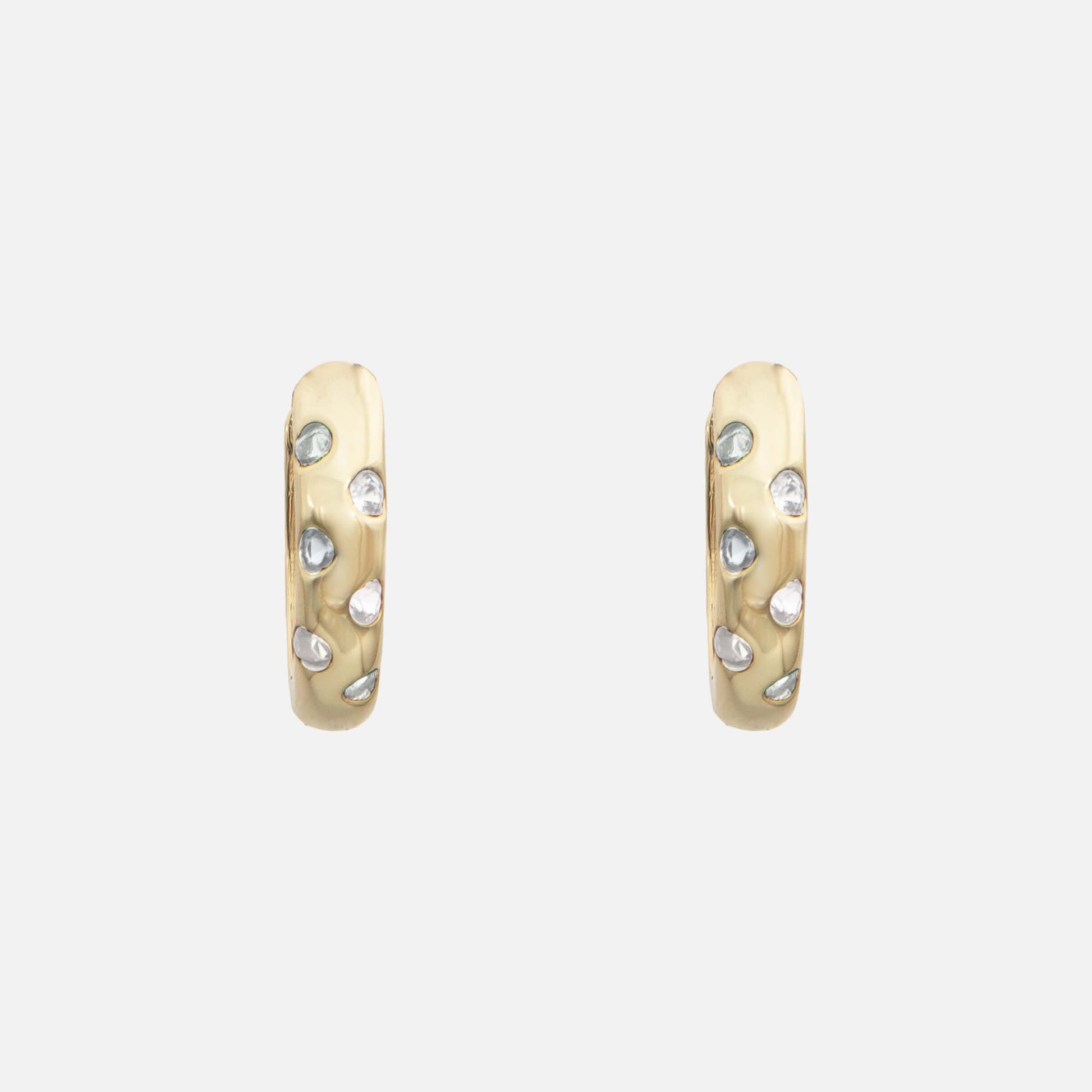 Veya Crystal Huggie Hoop Earrings - Image 1 - ISMI JEWELS