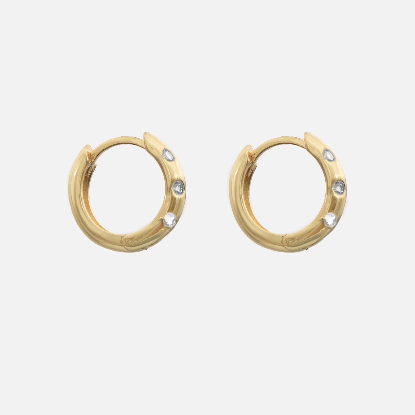 Veya Crystal Huggie Hoop Earrings - Image 10 - ISMI JEWELS