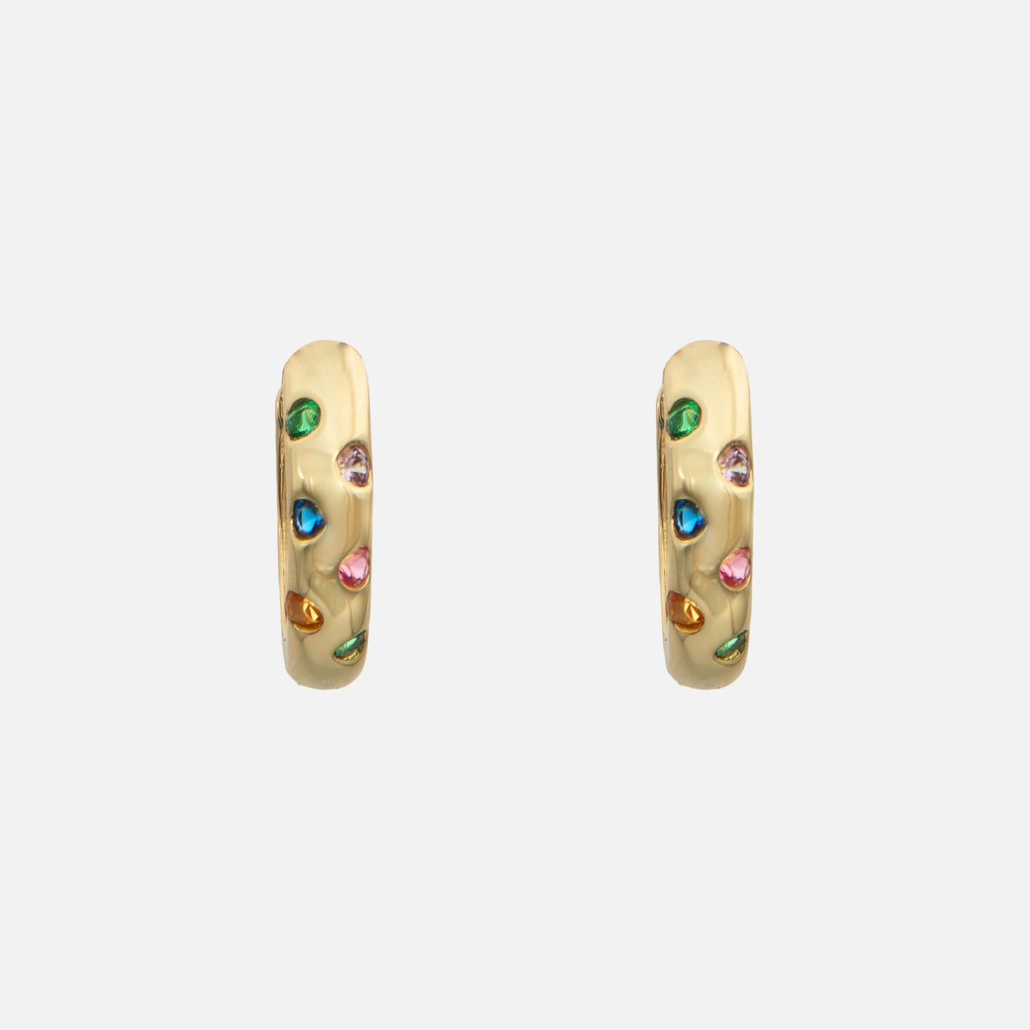 Veya Crystal Huggie Hoop Earrings - Image 5 - ISMI JEWELS