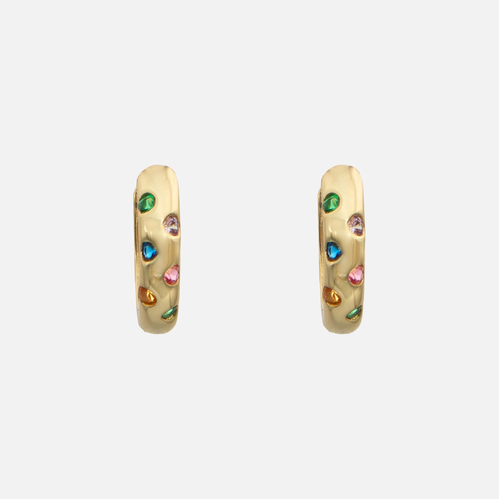 Veya Crystal Huggie Hoop Earrings - Image 5 - ISMI JEWELS