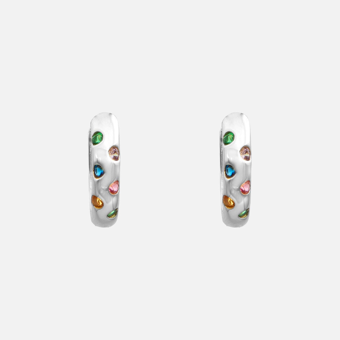 Veya Crystal Huggie Hoop Earrings - Image 6 - ISMI JEWELS