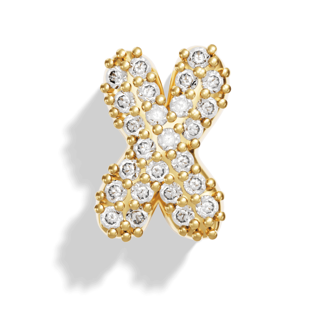 Gold Pave Bubble Letter Charms - Image 26 - ISMI JEWELS