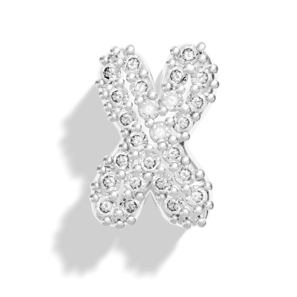Silver Pave Bubble Letter Charms - Image 26 - ISMI JEWELS