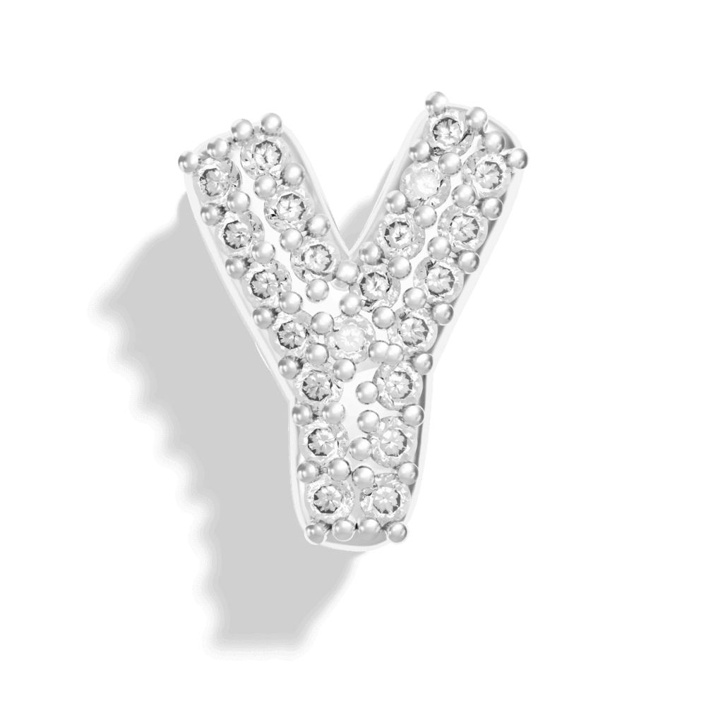 Silver Pave Bubble Letter Charms - Image 27 - ISMI JEWELS