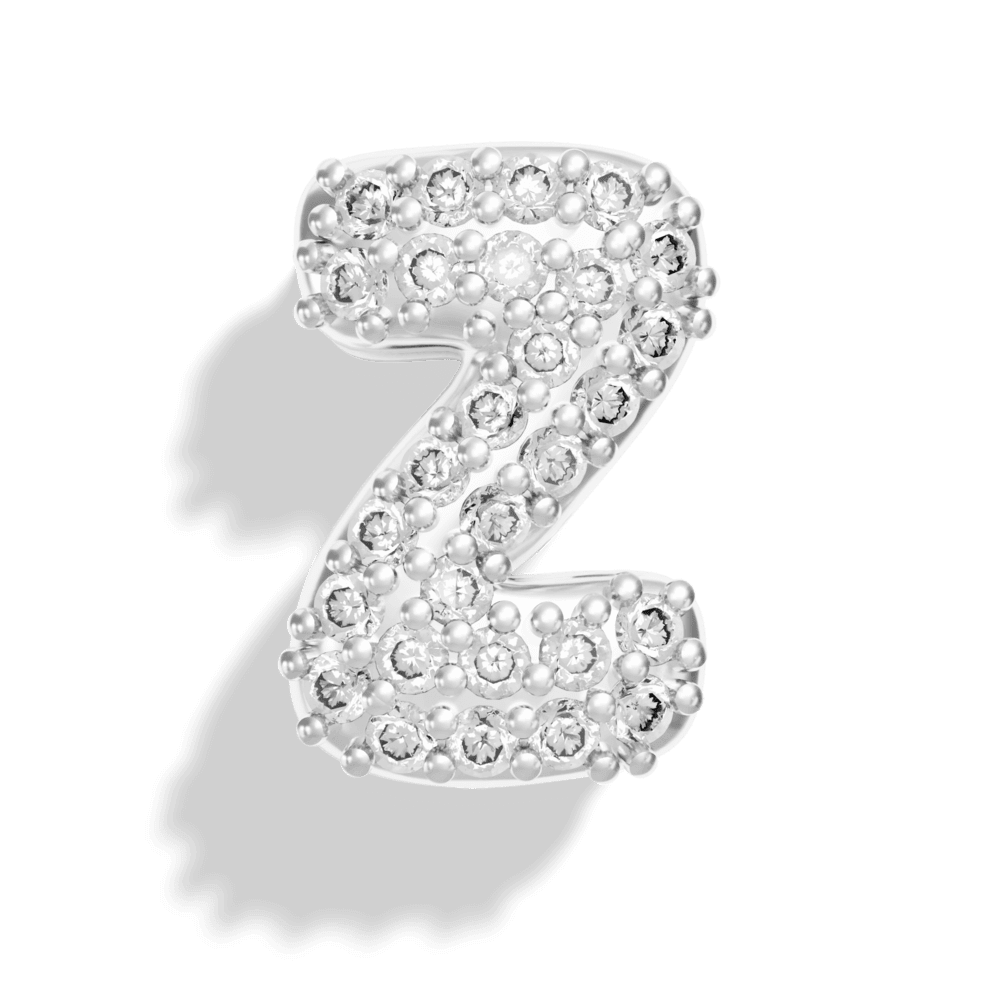 Silver Pave Bubble Letter Charms - Image 28 - ISMI JEWELS