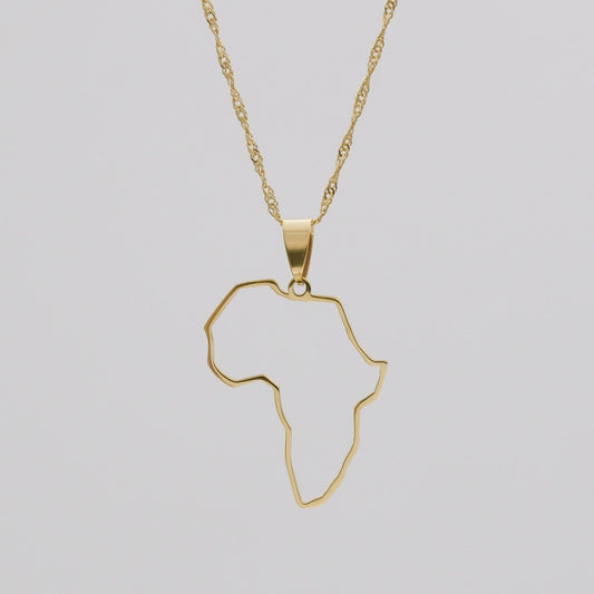 Africa Outline Necklace - ISMI JEWELS