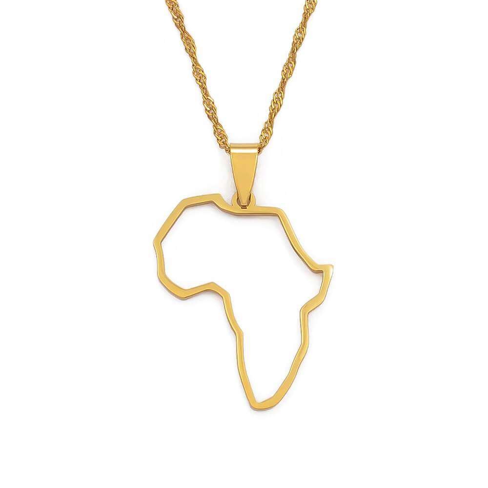Africa Outline Necklace - ISMI JEWELS