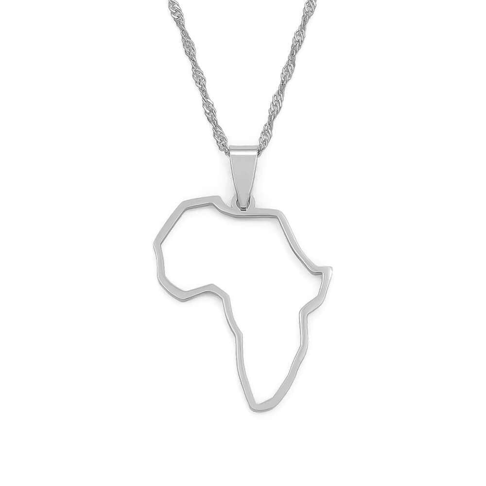 Africa Outline Necklace - ISMI JEWELS