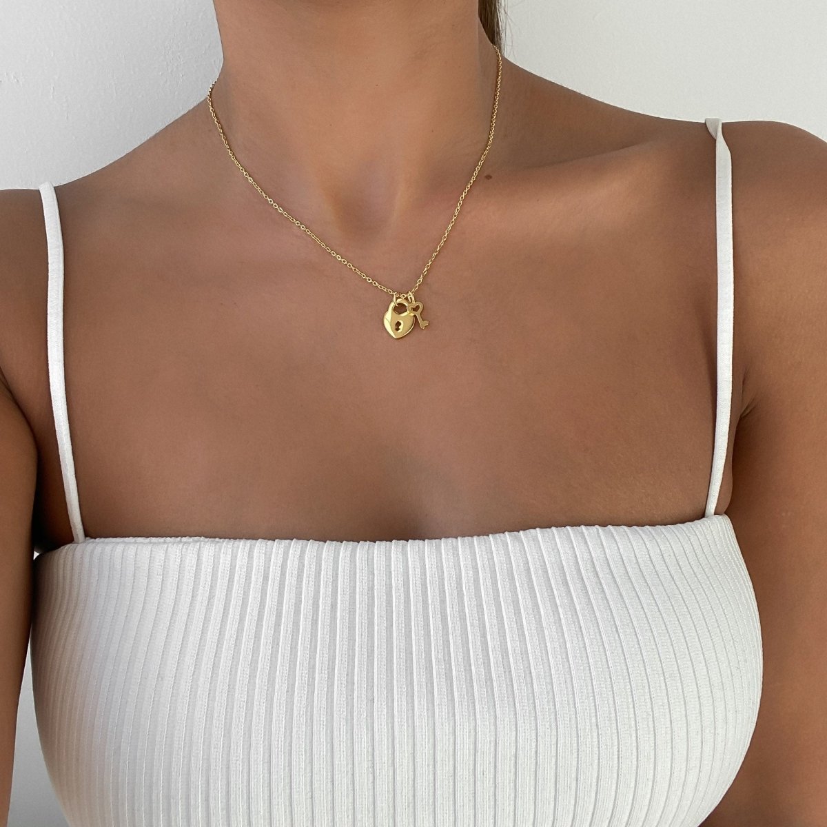 Akira Lock & Key Layered Necklace - ISMI JEWELS