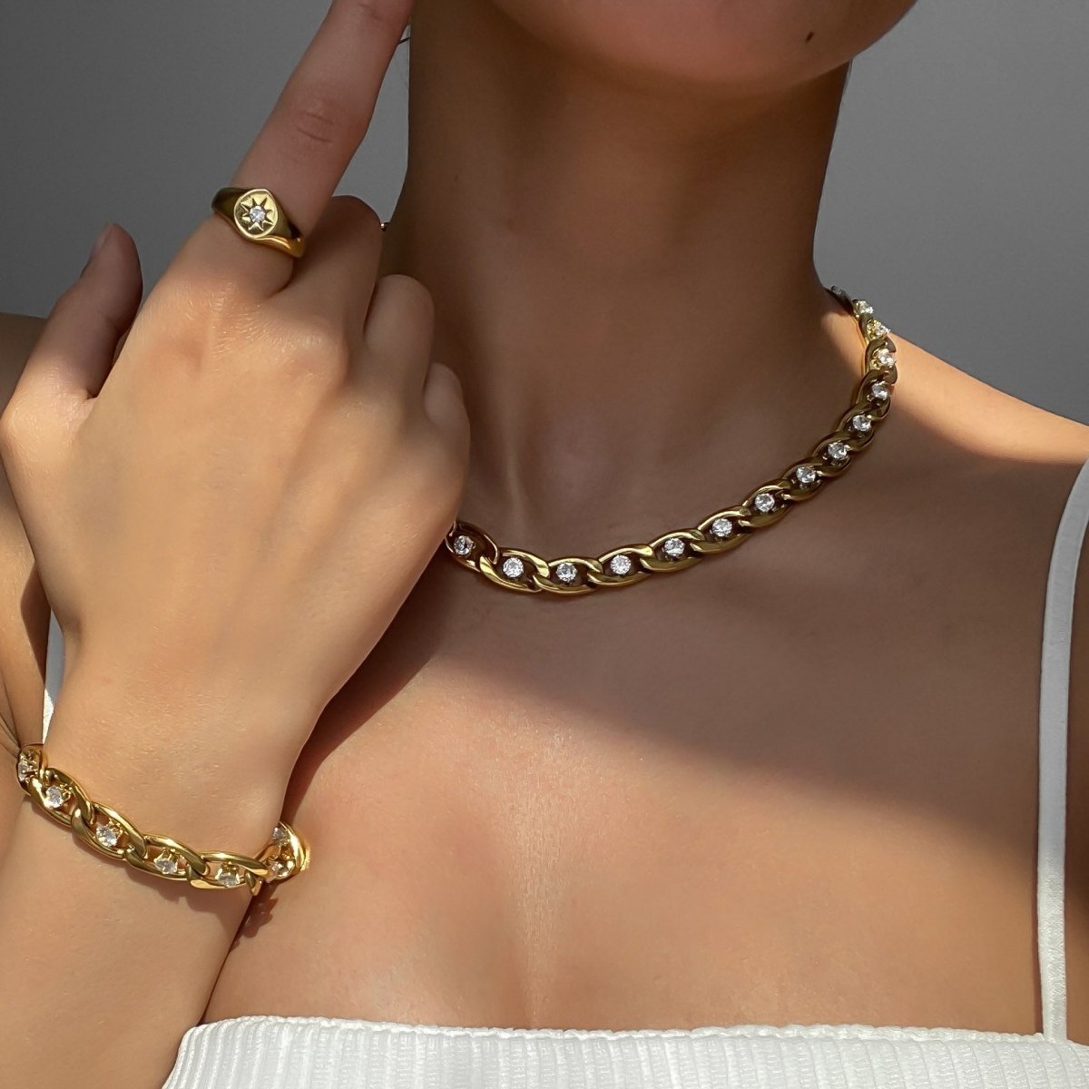 Alina CZ Chain Necklace - ISMI JEWELS