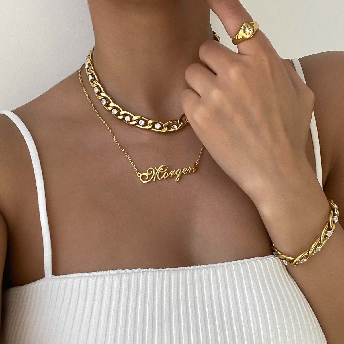 Alina CZ Chain Necklace - ISMI JEWELS