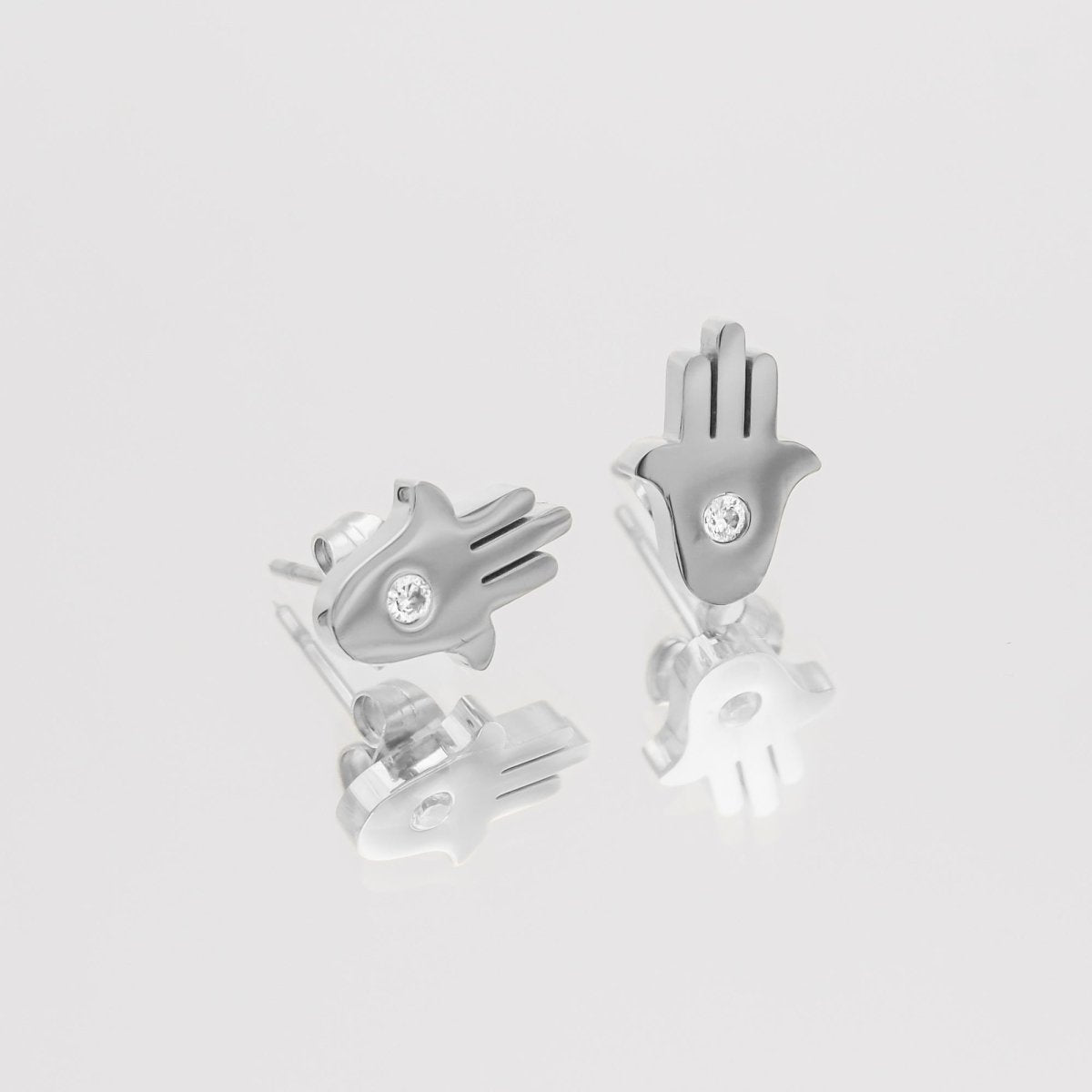 Amalie Hand of Hamsa Stud Earrings - ISMI JEWELS