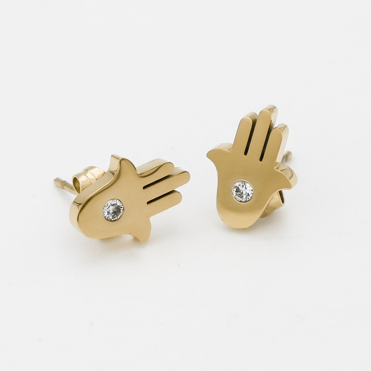 Amalie Hand of Hamsa Stud Earrings - ISMI JEWELS