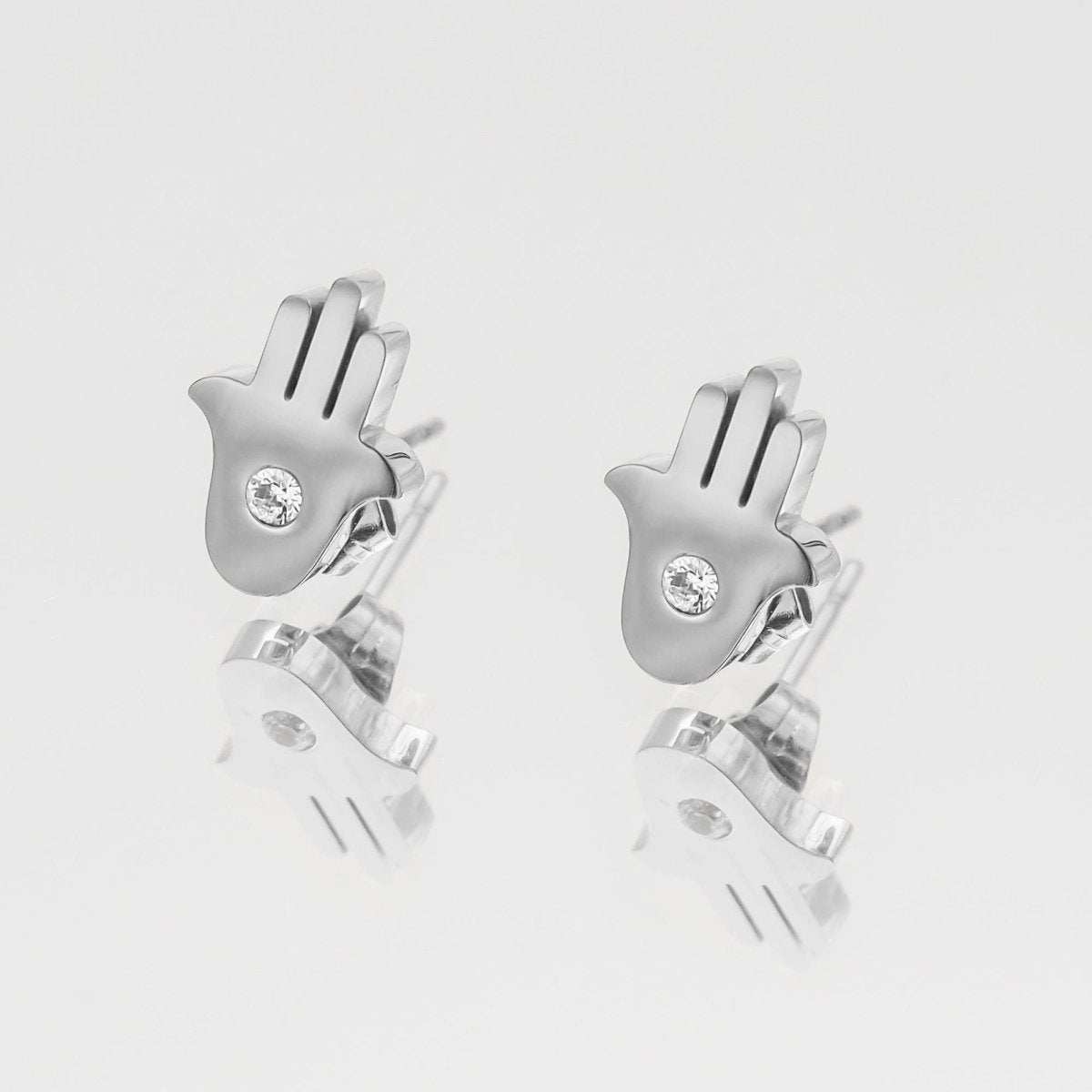 Amalie Hand of Hamsa Stud Earrings - ISMI JEWELS