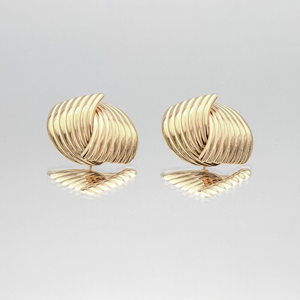 Amaya Fluted Fan Earrings - ISMI JEWELS