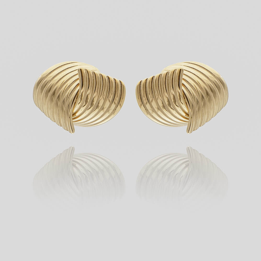 Amaya Fluted Fan Earrings - ISMI JEWELS