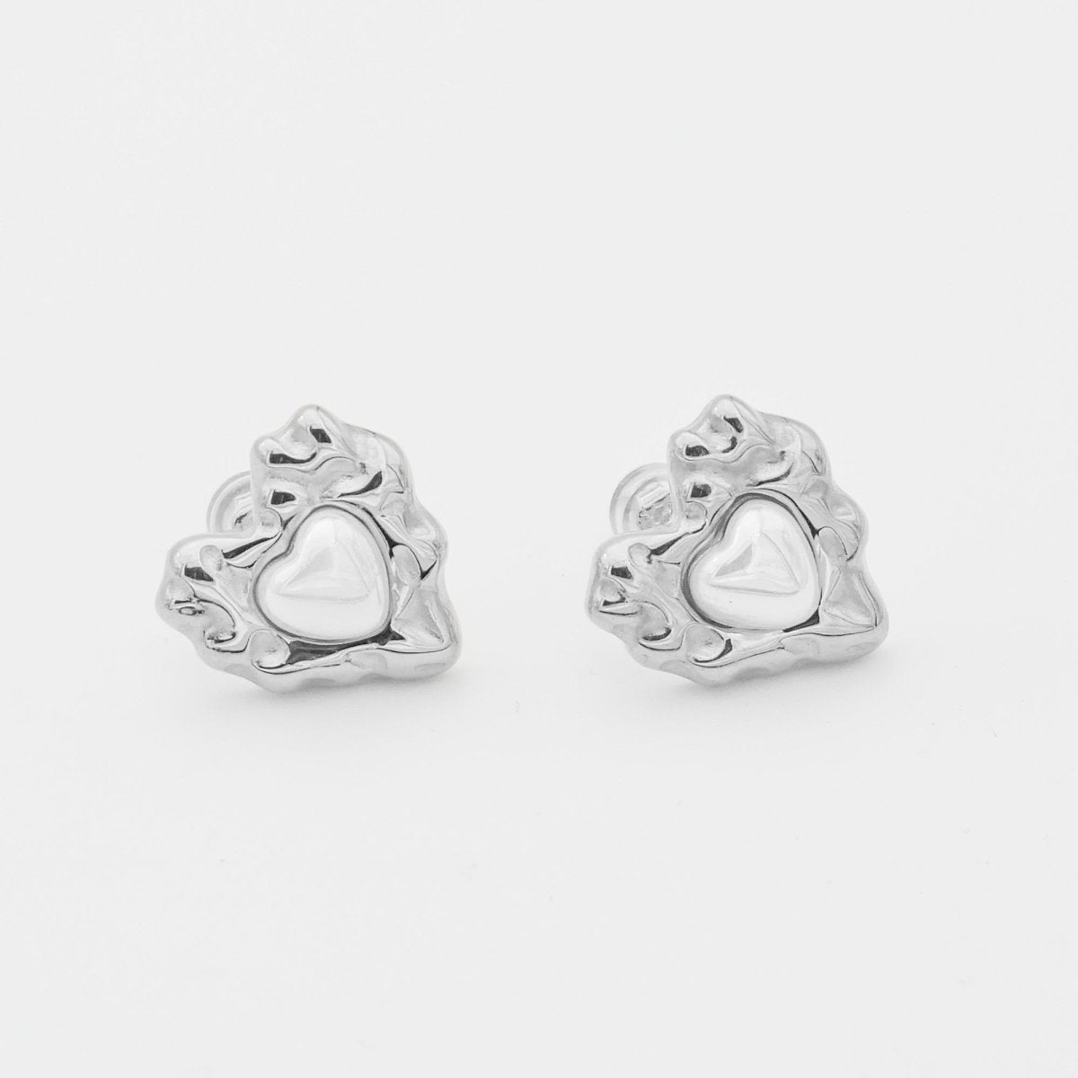 Amber Heart & Pearl Earrings - ISMI JEWELS