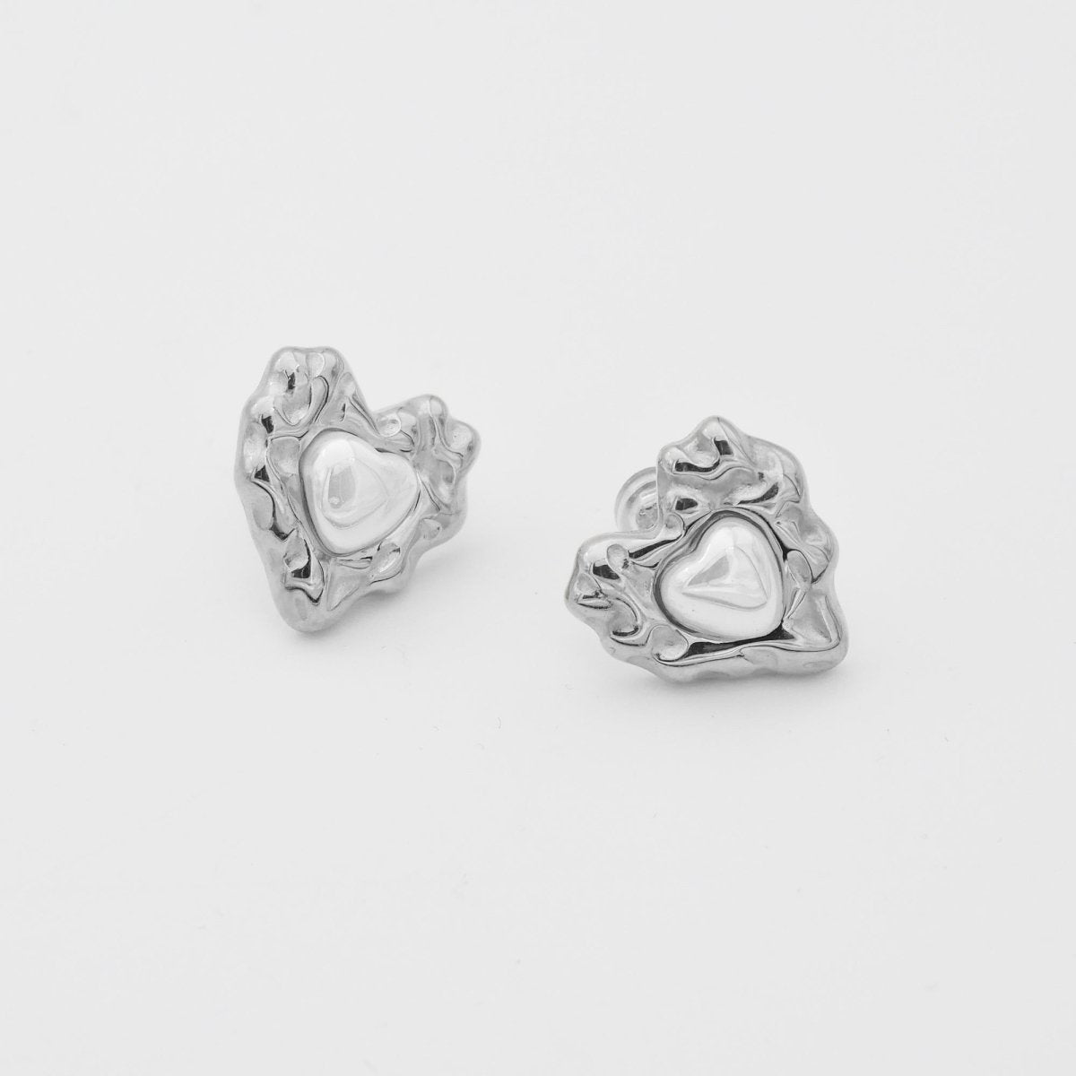 Amber Heart & Pearl Earrings - ISMI JEWELS