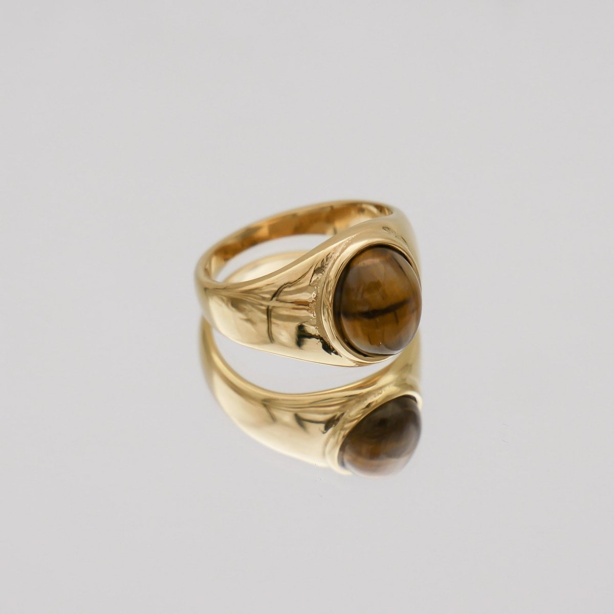 Amber Tiger Eye Signet Ring - ISMI JEWELS