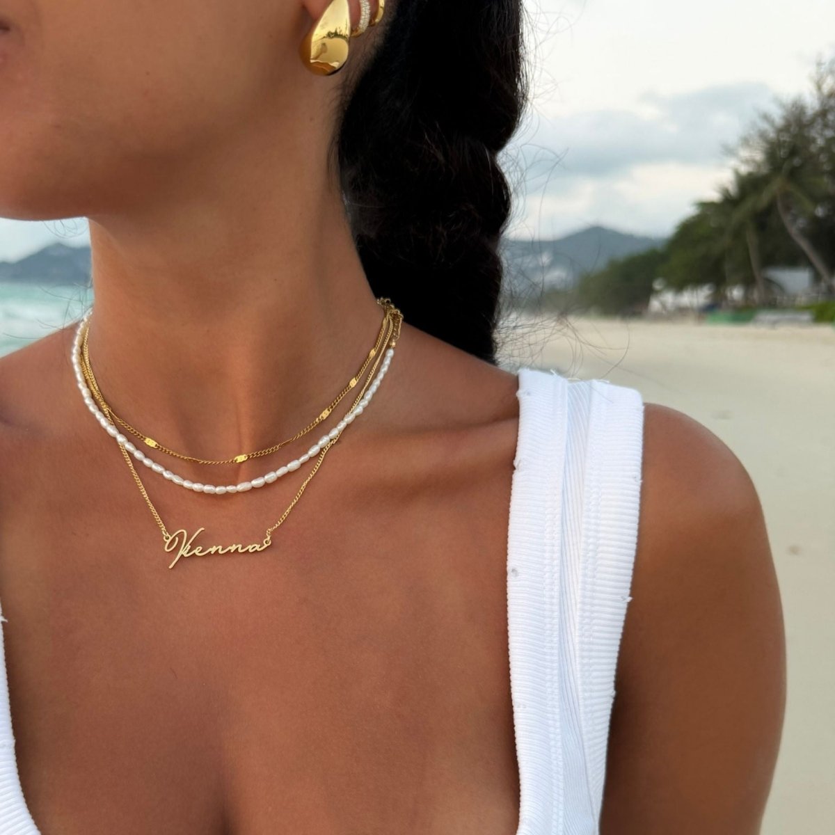 Amelie Dainty Pearl Necklace - ISMI JEWELS