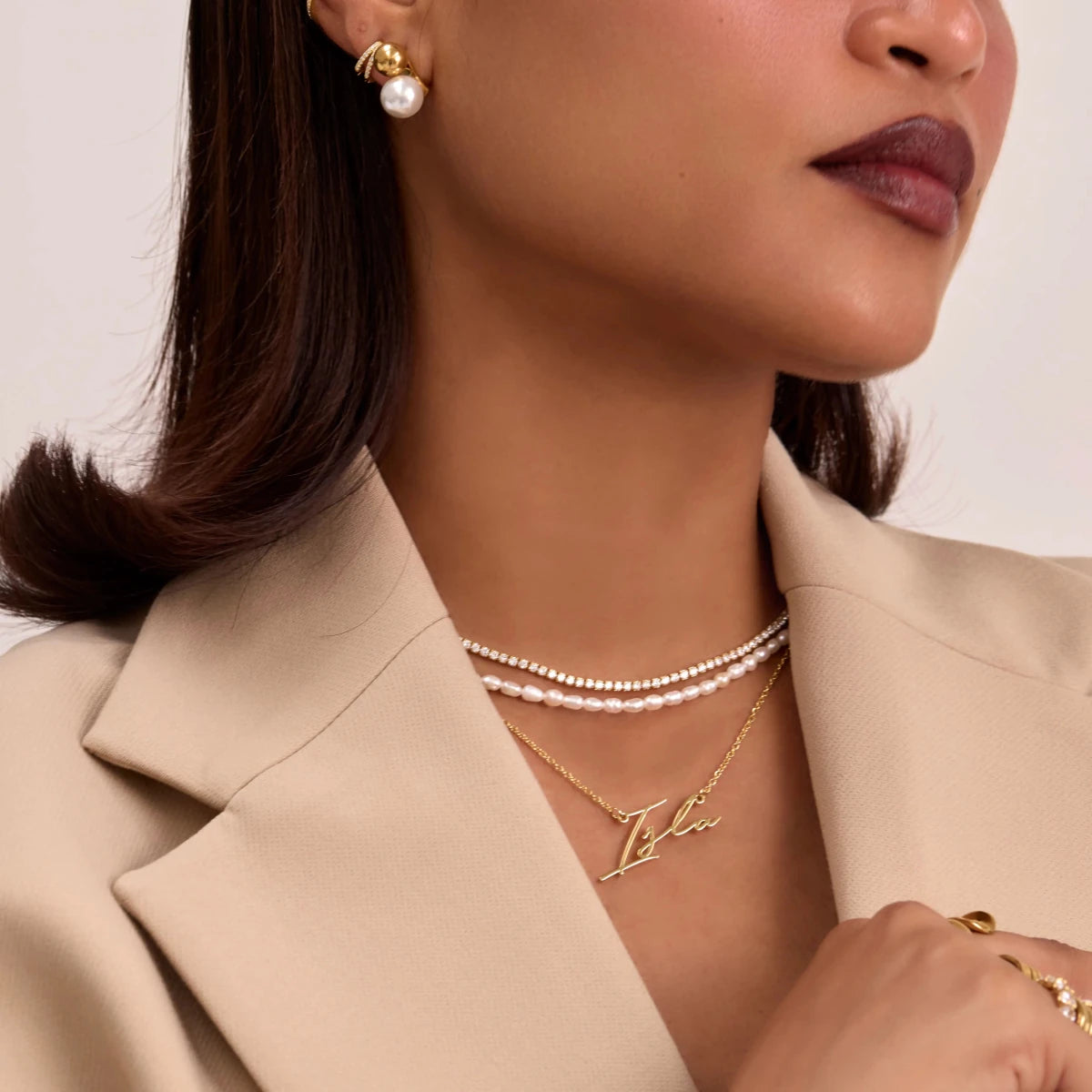 Amelie Dainty Pearl Necklace - ISMI JEWELS