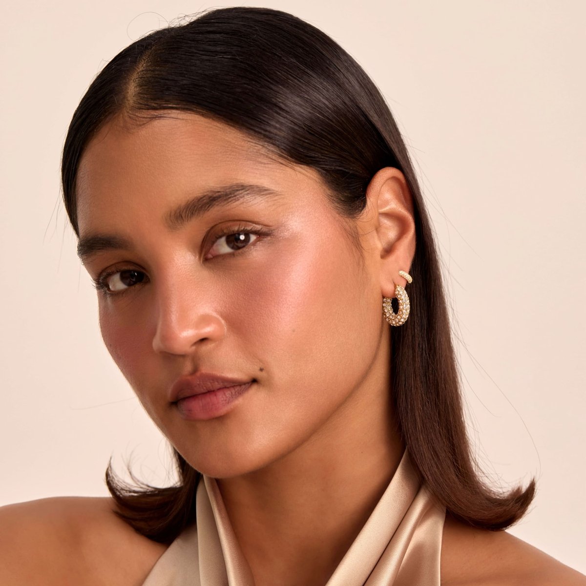 Amiya CZ Hoop Earrings - ISMI JEWELS