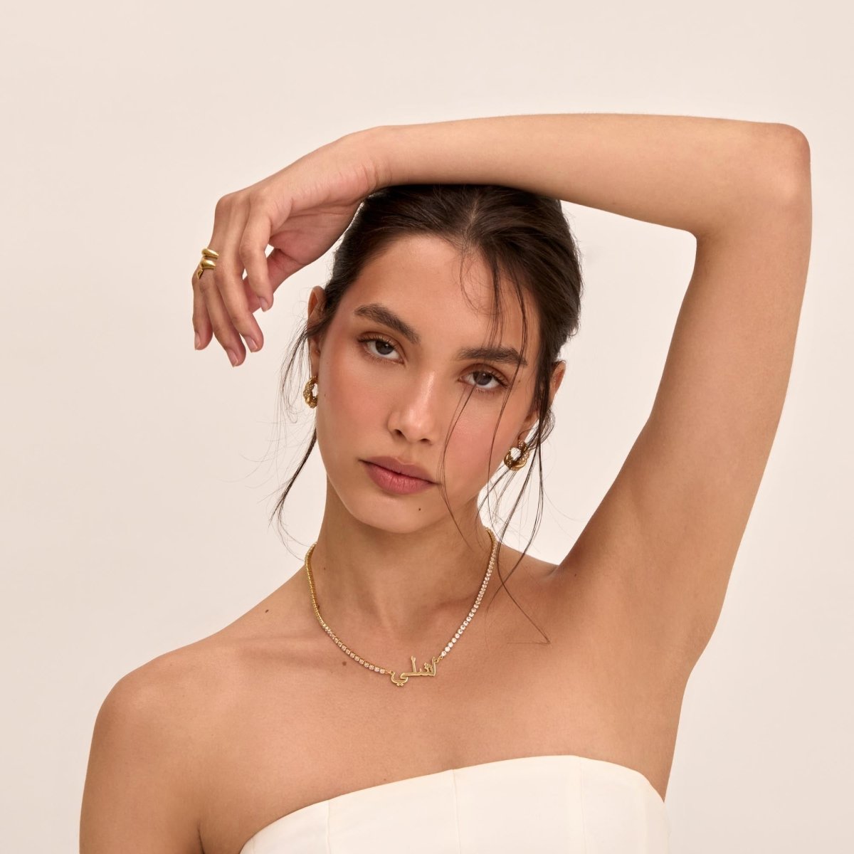 Arabic Name Tennis Necklace - ISMI JEWELS