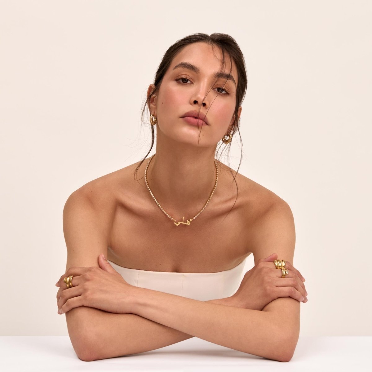 Arabic Name Tennis Necklace - ISMI JEWELS