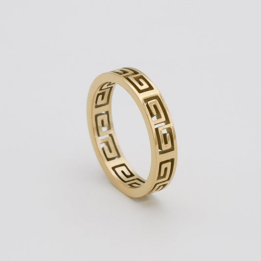 Aria Greek Meander Ring - ISMI JEWELS