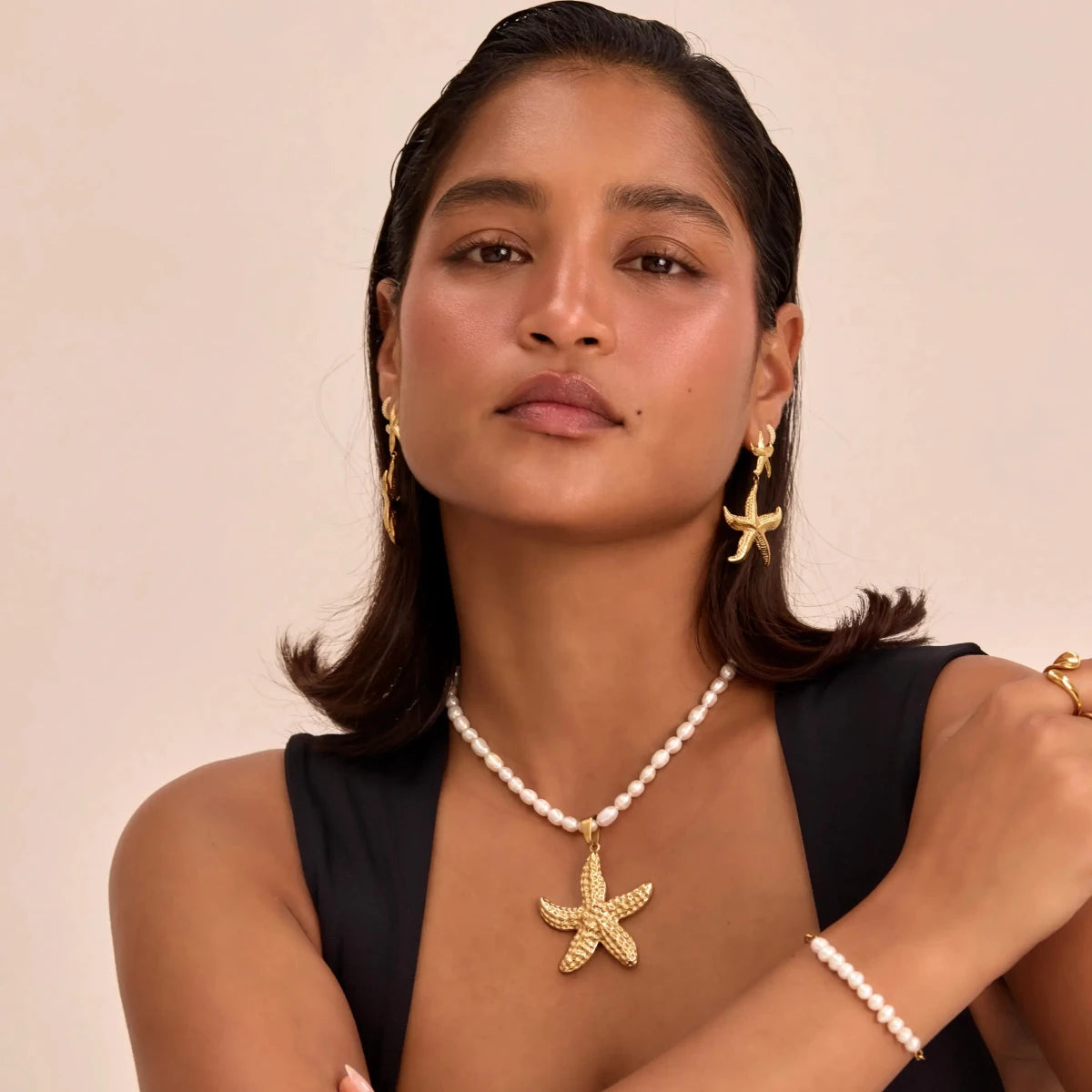 Ariel Starfish Pearl Necklace - ISMI JEWELS