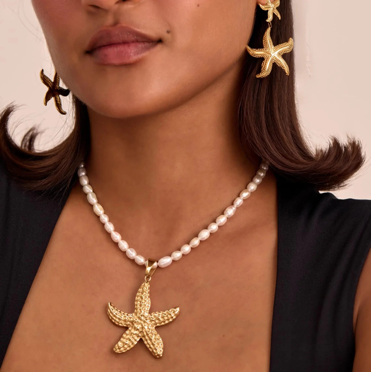 Ariel Starfish Pearl Necklace - ISMI JEWELS