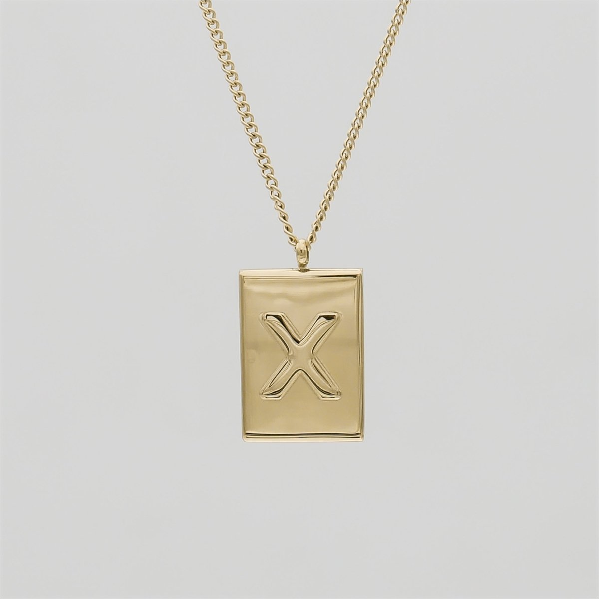 Athena Initial Tablet Necklace - ISMI JEWELS