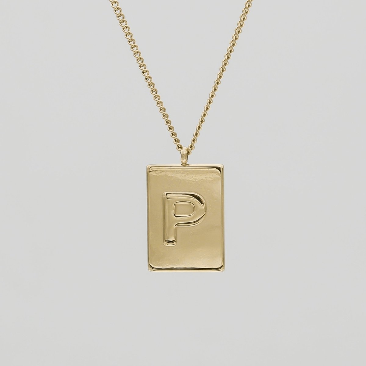 Athena Initial Tablet Necklace - ISMI JEWELS